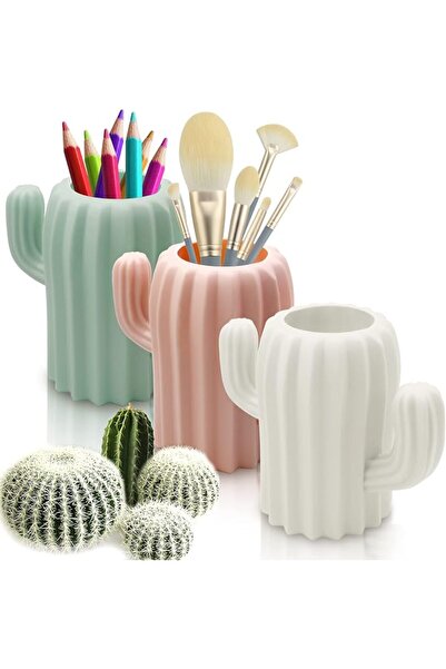 GENERAL LeonBach 3 Pack Cactus Cute Pencil Holders, Pen Cup Cactus Storage Co...