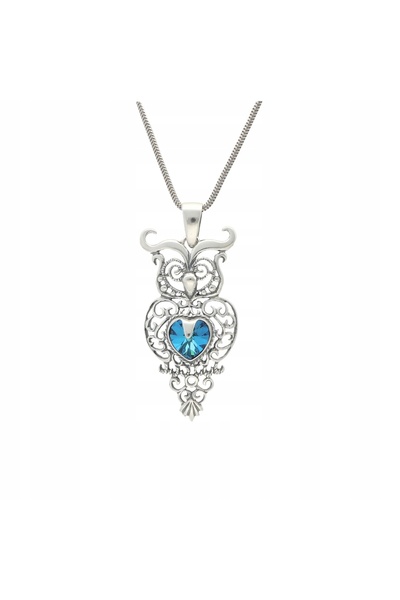 NO BRAND Bufniță Wisior cu cristal Swarovski în albastru marin