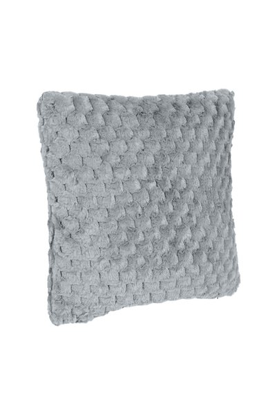 OEM Pernă Decorativa Gri din Imitatie de Blana cu Model Reliefat pentru Canăp...