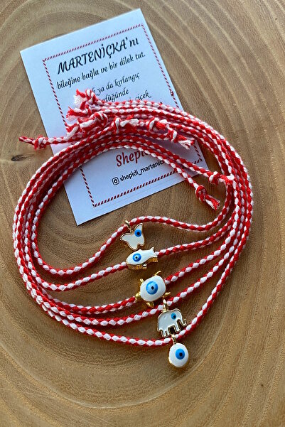 Shepidi 5-Piece White Evil Eye Beaded Luxury Marteniçka Lucky Bracelet