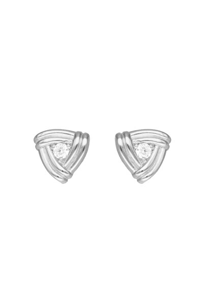 NO BRAND Cercei în formă de nod cu zirconiu cubic, din argint.