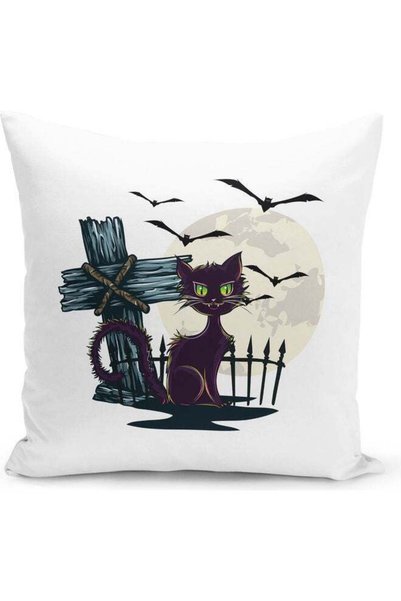 Generic Scary Cat Design Decorative Pillow Multicolour