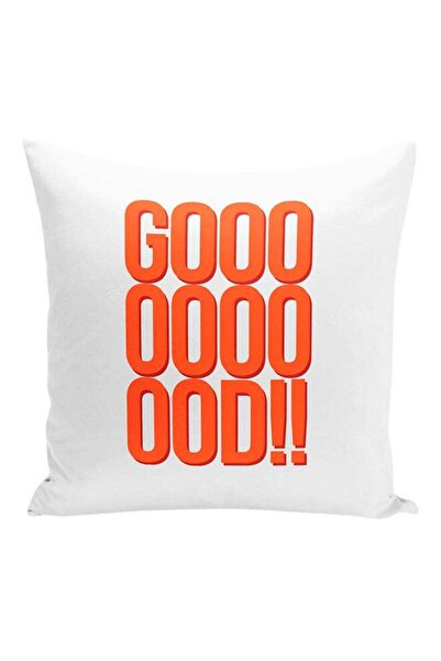 Generic Good Decorative Pillow White/Orange 16x16inch