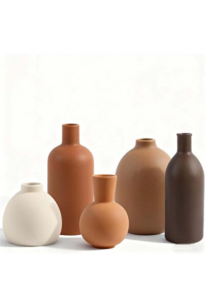 Generic Small Ceramic Vase Set of 5 Modern Home Decor Handmade Pottery Vase f...