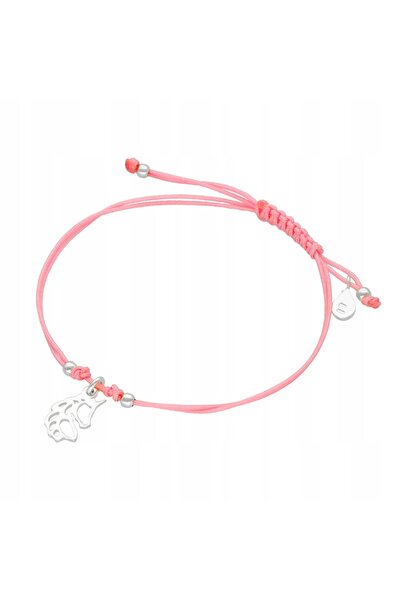 NO BRAND Brățară șnur unicorn roz argintiu