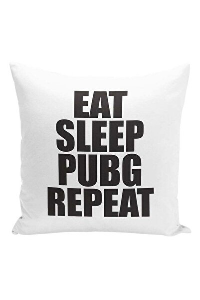 Generic Polyester Printed Decorative Pillow White/Black 16x16cm