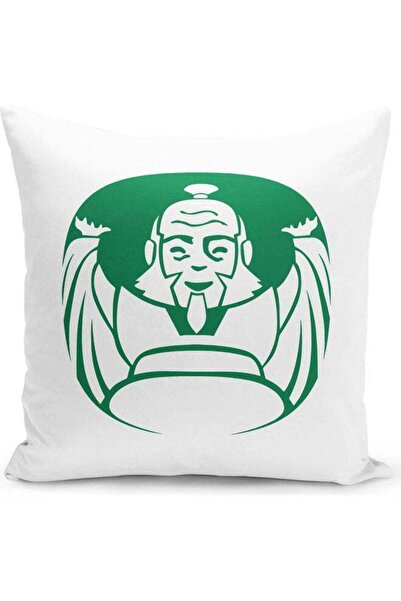 Generic Iroh Wise Man Tea Starbucks Spoof Avatar Aang Themed Throw Pillow Whi...