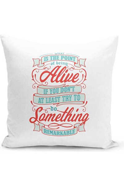Generic What Is The Point Quote Themed Decorative Throw Pillow White/Red/Blue...