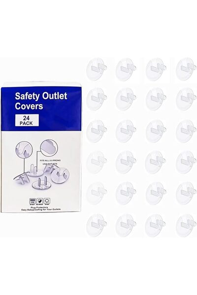 GENERAL Clear Outlet Covers Baby Proofing Plug Covers (24 Pack)