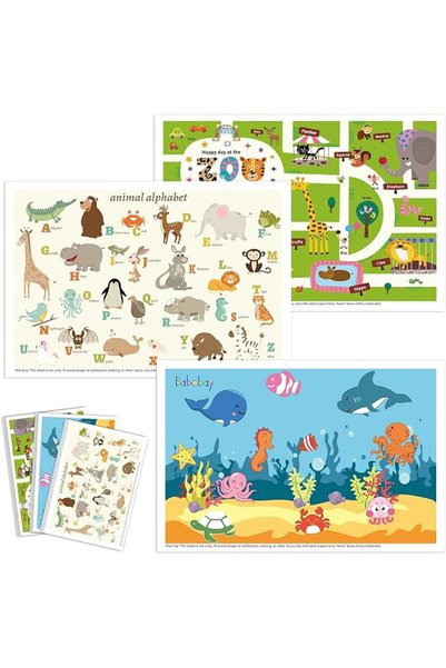 Babebay Disposable Placemats for Baby, 60 Pack Sticky Toddler Placemat for Re...