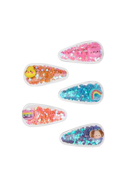 OEM Clame Metalice Păr Transparente 3D cu Confeti PVC Inimi Animale Glitter p...