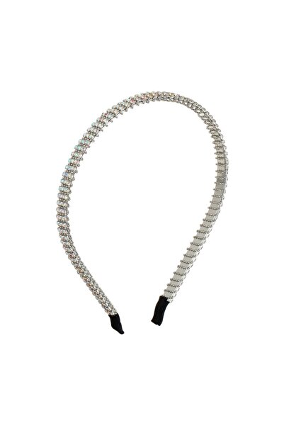 OEM Bentiță Păr Subtire de Culoare Argintie cu Strass Holografic pentru femei...