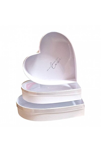 OEM Set of 3 Heart-Shaped Boxes with Transparent Lid „Do all things with love...