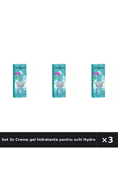 ELMIPLANT Set 3x Crema gel hidratanta pentru ochi Hydro X-Cell, 15 ml,