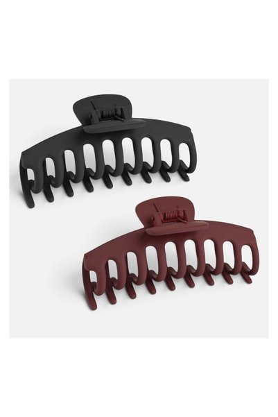 OEM Clame Păr neagră si Bordo Mat 11cm - 2buc – aranjezi părul rapid și adaug...