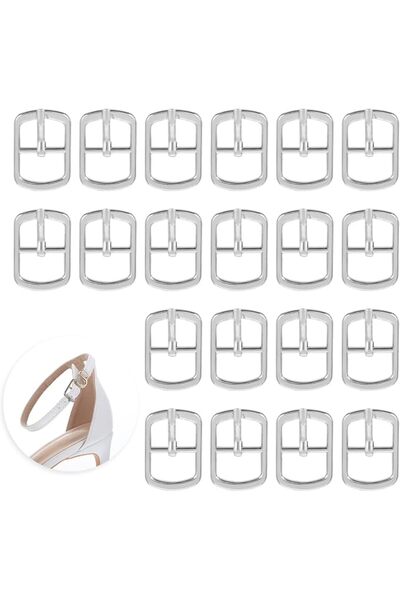 QfwdfcTrenz Metal Single Prong Pin Shoes Buckles, 20pcs Shoes Buckles Metal S...