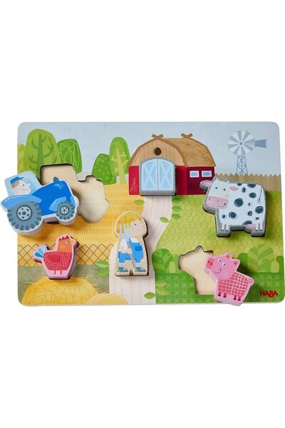 Haba Animals Wooden Puzzle Small Farm - Wooden Game - 12 Months and Over - 30...