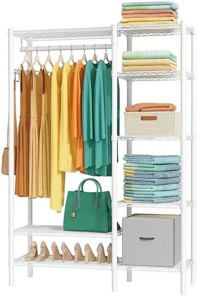 GENERAL Garment Rack with Adjustable Shelves,Heavy Duty Clothes Rack(Black)