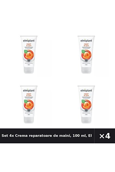 ELMIPLANT Set 4x Crema reparatoare de maini, 100 ml,