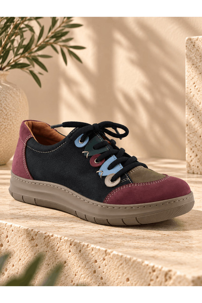 İNZE AYAKKABI Color Blocked Genuine Leather Casual Shoes Model Name: Astarte