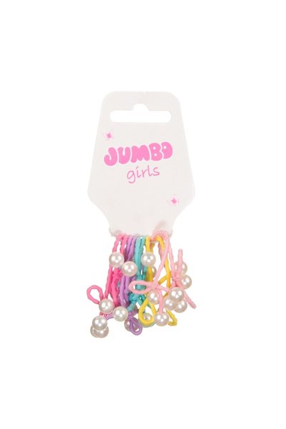 Jumbo Elastice pentru Păr Colorate cu Margele albe pentru copii - 10buc – ții...