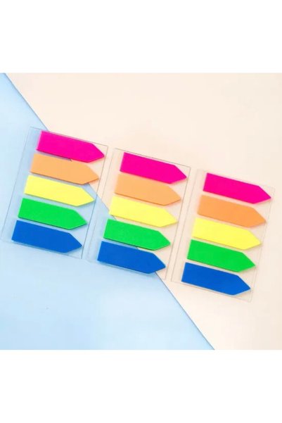 FREE PALACE 5 Pieces of 5 Transparent Adhesive Arrow Markers - Neon Colored Page Markers Set