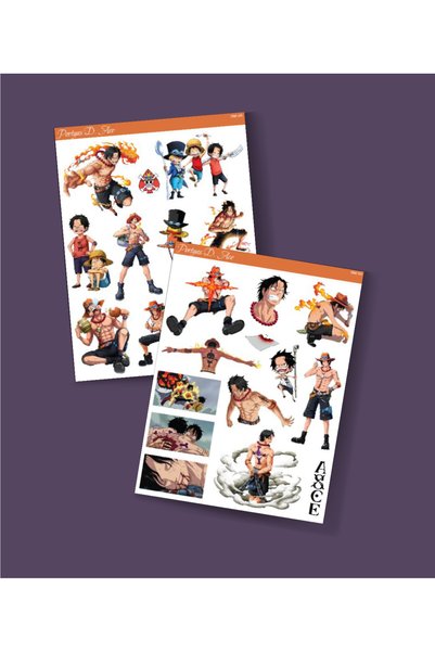 MiniThingsArt One piece 2Li sticker set -Portgas D. Ace-telefon süsleme etike...