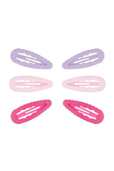 Jumbo Set Clame Metalice Păr Roz Fucsia Lila Mate Model Valuros pentru copii ...