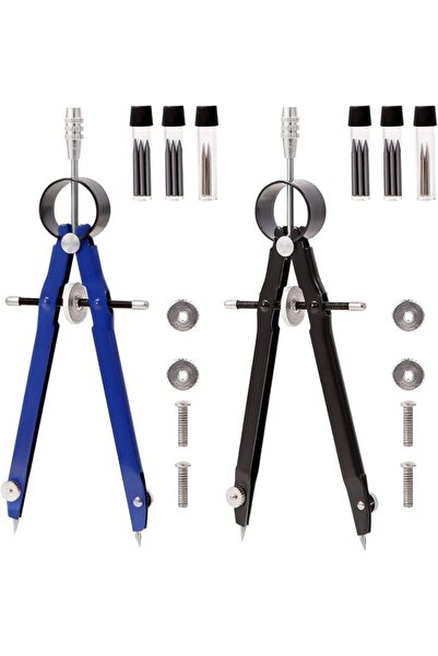 GENERAL CUALORK 2pcs Compass for Geometry, Professional Drawing Compass,Metal...