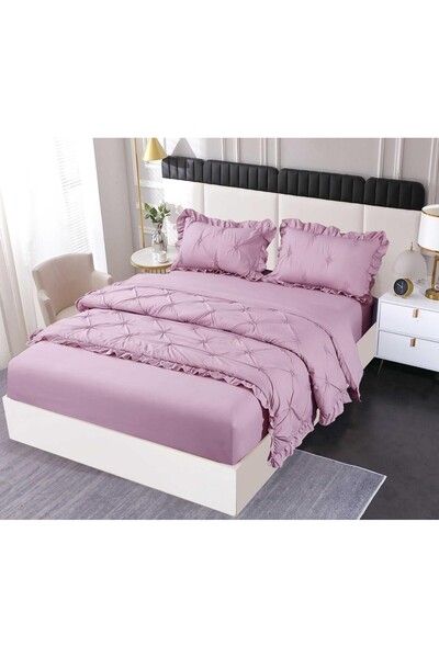 Lenjeria Pufoasa Ruffled Duvet Cover Set , 4 Pieces – Fitted Sheet 180×200 cm