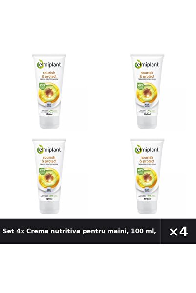 ELMIPLANT Set 4x Crema nutritiva pentru maini, 100 ml,