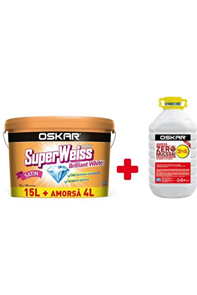 Oskar SuperWeiss Super Washable Interior Paint Package, 15L + Zero Mold Prime...