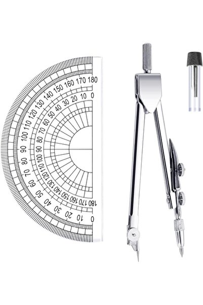 GENERAL 2 Pcs Drafting Compass Set, Geometry Compass Set Maths Protractor Set...