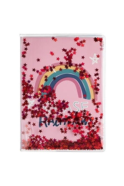 OEM Carnetel Notite A6 Roz Rainbow cu Stele Confeti - 60F
