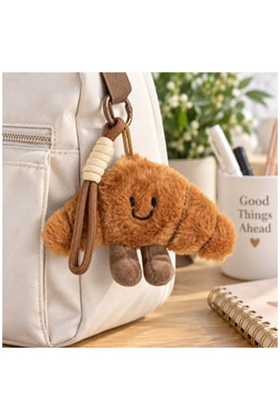 OEM Breloc Charm Croissant din Plus Maro 10cm