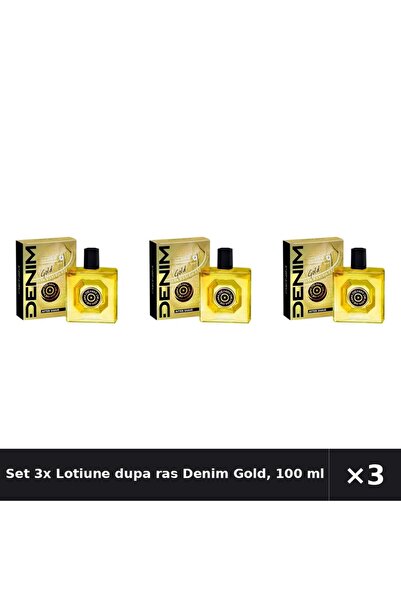 Denim Set 3x Lotiune dupa ras Gold, 100 ml