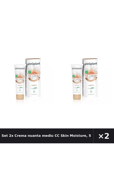ELMIPLANT Set 2x Crema nuanta mediu CC Skin Moisture, 50 ml,