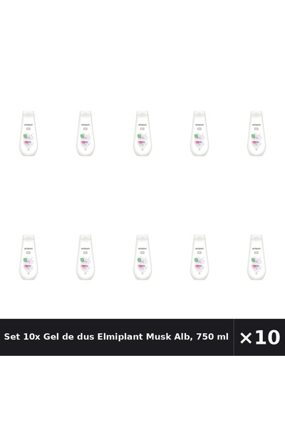 ELMIPLANT Set 10x Gel de dus Musk Alb, 750 ml