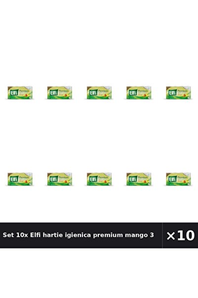 Elfi Set 10x hartie igienica premium mango 3 straturi, 150 foi, 8 role/set