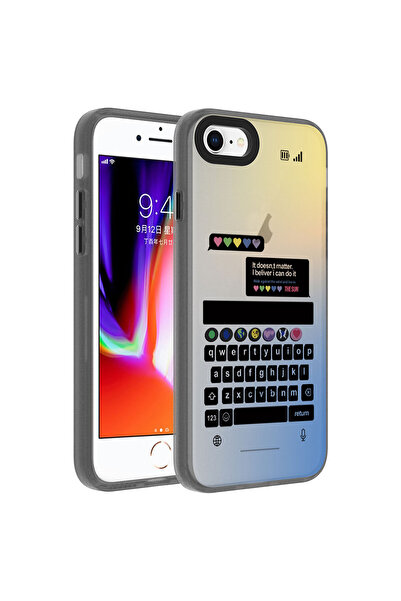 iPhone SE 2022 Kılıf Vibe Desenli Kamera Yükseltili Mat Parmak İzi Tutmayan Silikon USGN