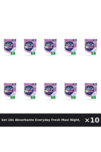 EveryDay Set 10x Absorbante Fresh Maxi Night, 10 bucăți
