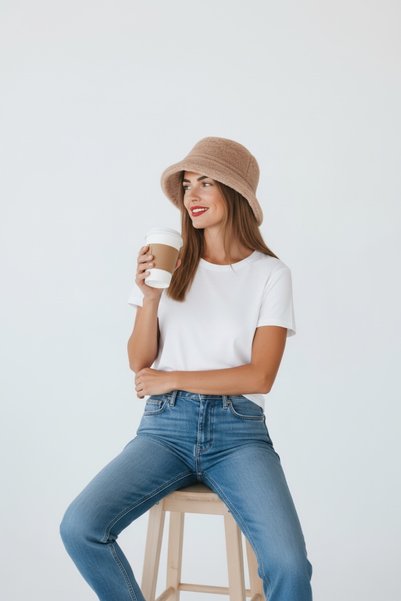 pırıltı fashıon and stone tekstil, hazır giyim Imported Luxury Plush Bucket Hat / Women's Winter Bucket Hat
