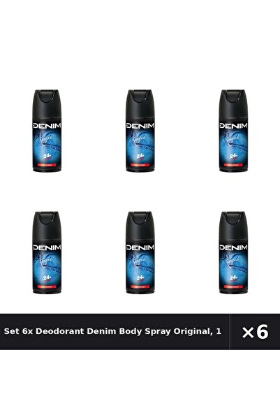 Denim Set 6x Deodorant Body Spray Original , 150 ml