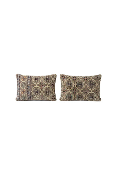 Yün Kahverengi El Yapımı Kırlent Kılıfı 2 Parça Set 40 x 60 cm