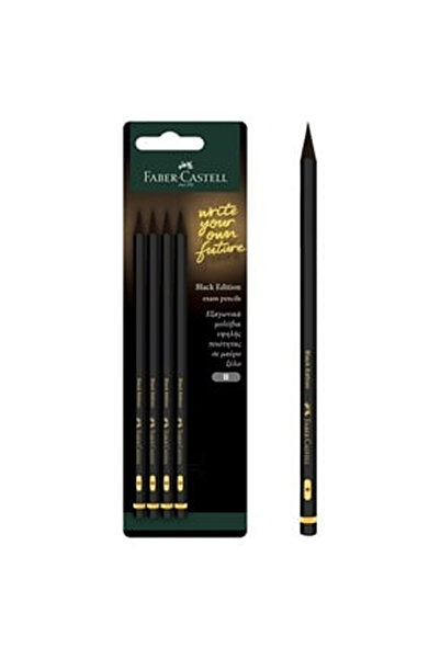 OEM Creioane Negre B Black Edition Faber Castell - 4buc