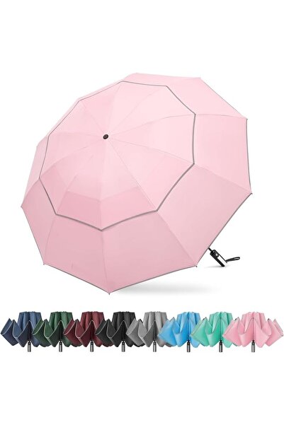 G4Free مظلة قابلة للطي تفتح تلقائيًا مقاس 54 بوصة مع 10 أضلاع وغطاء مزدوج، مظ...