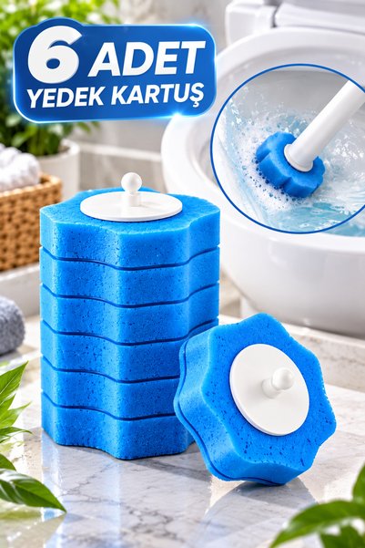 SYN AKSESUAR 6’lı Kullan-At Temizlik Süngeri Yedek Kartuş Seti – Tuvalet Temi...