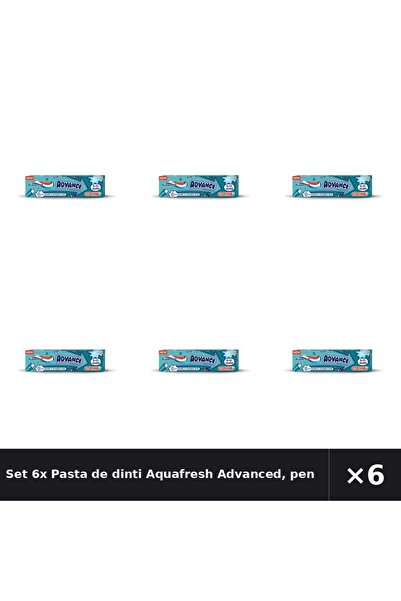 Aquafresh Set 6x Pasta de dinti Advanced, pentru copii 9-12 ani, 75 ml