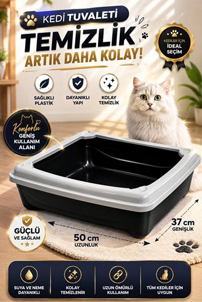 CKV CENTER Kedi Tuvaleti Açık Tuvalet Kabı Kürek ile Gönderilir