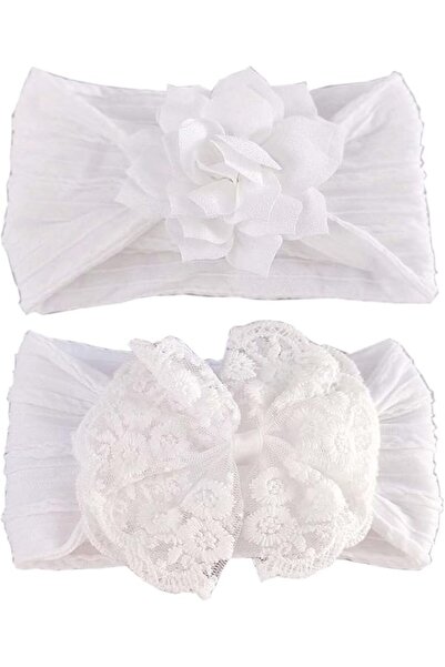 GENERAL Baby Baptism Headband Lace Bow Headband Christening Headbands with Pe...